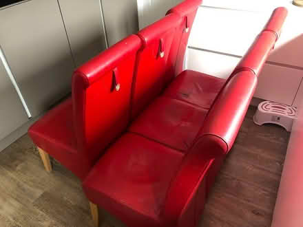 Photo of free 6 Real leather and solid wood dining chairs (Compton Acres NG2) #1