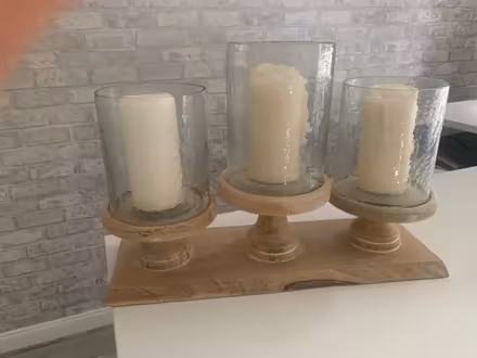 Photo of free Next 3 Candle Oak Holder (Lords Wood ME5) #1