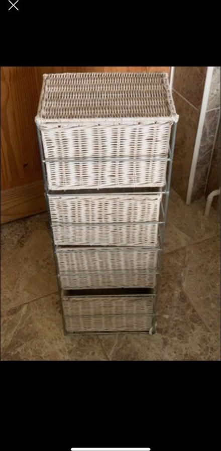 Photo of free White wicker basket storage (Long Stratton) #3