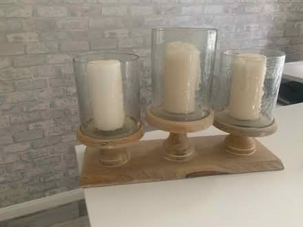 Photo of free Next 3 Candle Oak Holder (Lords Wood ME5) #3