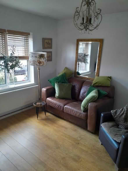 Photo of free Brown leather two seater sofa (Knutsford WA16) #1