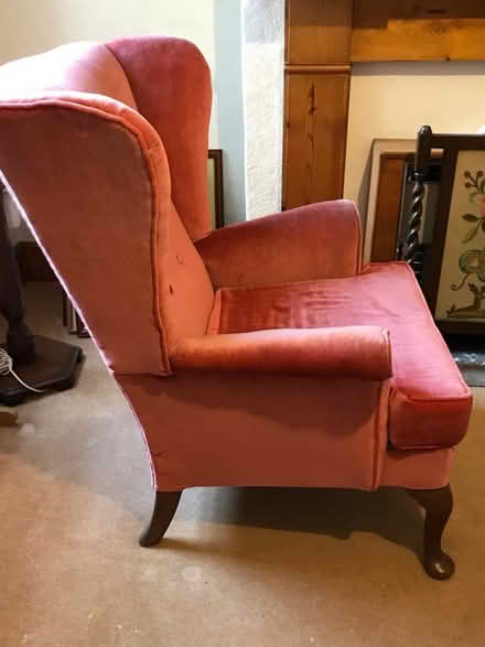 Photo of free Vintage velvet upholstered chair used good condition. (Southsea PO4) #2