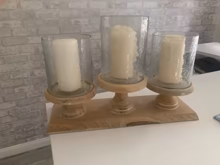 Photo of free Next 3 Candle Oak Holder (Lords Wood ME5) #2
