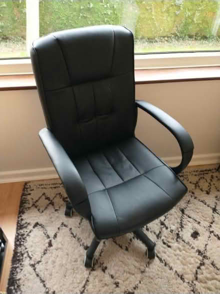 Photo of free Black faux leather office chair (Psalter Lane S11) #1