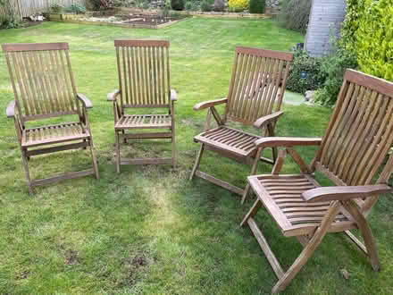 Photo of free Teak garden table and chairs (Bath. Combe down.) #1