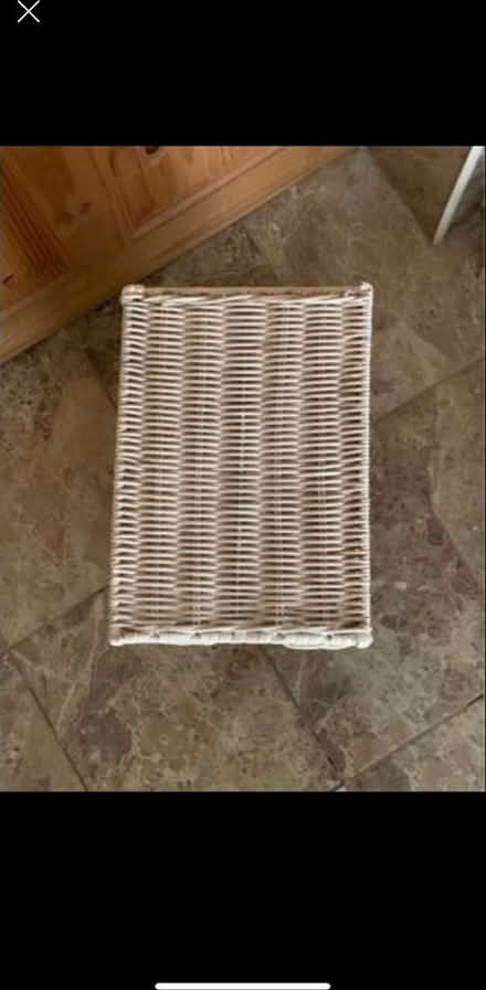 Photo of free White wicker basket storage (Long Stratton) #2