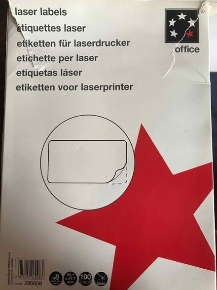 Photo of free Laser labels (Willey) #1