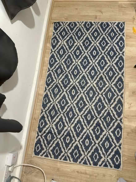 Photo of free Blue/cream reversible rug (Longbrnton NT NE12) #1