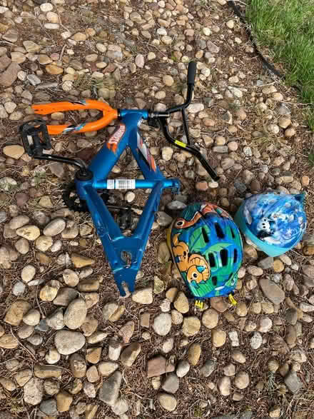 Photo of free Toddler bike frame and (2) helmets (Broomfield) #1