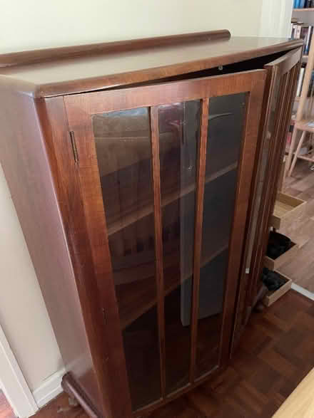 Photo of free Vintage glass fronted wood cabinet (Rodwell DT4) #2
