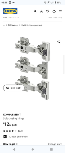Photo of free IKEA Komplement hinges (GU34 Alton) #4