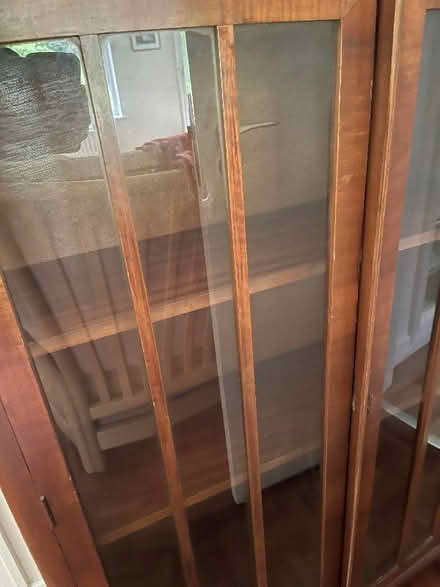 Photo of free Vintage glass fronted wood cabinet (Rodwell DT4) #1