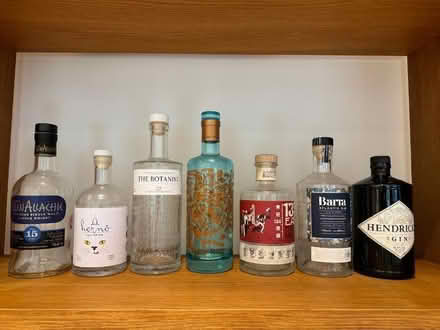 Photo of free Interesting empties (6 x gin bottles, 1 x whisky) (Hook Heath GU21) #1