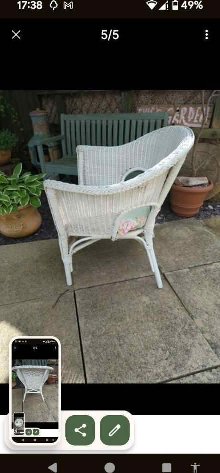 Photo of free Wicker chair (Beeston, notts NG9) #4