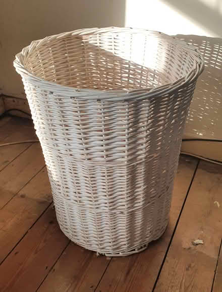 Photo of free Tall White Wicker Basket (Camberwell Green) #1