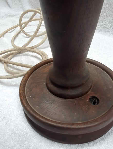 Photo of free Vintage Oak Table Lamp (needs work) (Chilcompton BA3) #2
