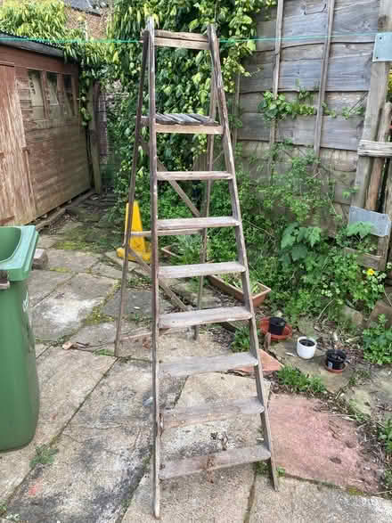 Photo of free Tall set of vintage step ladders (Lymm WA13) #1