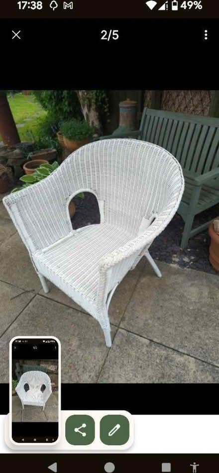 Photo of free Wicker chair (Beeston, notts NG9) #3