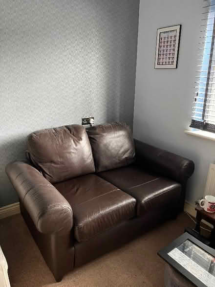 Photo of free 2 seater leather effect sofa (Handsworth S13) #1