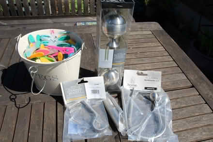 Photo of free Bucket of pegs & Curtain Furniture (Farnham GU9) #1