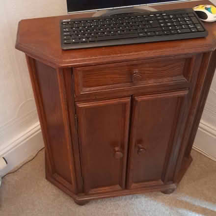 Photo of free Wooden cupboard one shelf and one drawer great for upcycling (Hollins BL9) #1