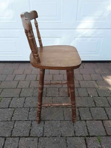 Photo of free Wooden stool with back (South Wootton PE30) #1