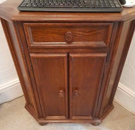 Photo of free Wooden cupboard one shelf and one drawer great for upcycling (Hollins BL9) #2