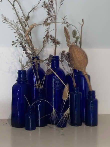 Photo of free Blue glass bottles (Dun Laoghaire) #1