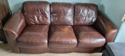 Photo of free 3 seater faux leather sofa (Bentham LA2) #1