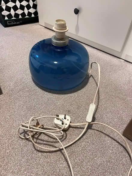 Photo of free Lamp - blue glass (Leith, EH6) #1