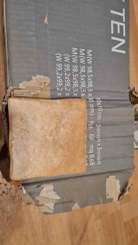 Photo of free 10cm tan tiles (Brockenhurst SO42) #1