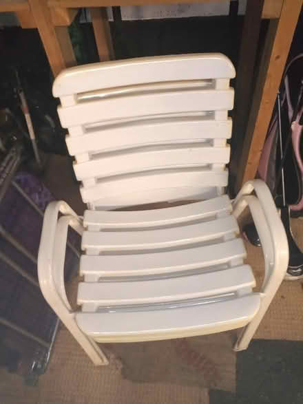 Photo of free White Plastic Garden Chairs (Calver S32) #1