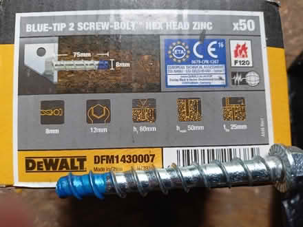 Photo of free Box of 50 8mm heavy duty anchor bolts (Chiswick W4) #1