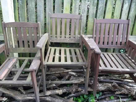 Photo of free 3 wooden chairs (Aintree L30) #1