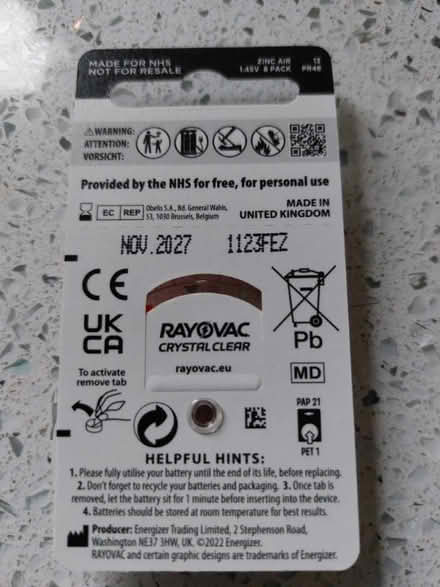 Photo of free Rayovac Orange Hearing Aid Batteries (Bancroft MK13) #2