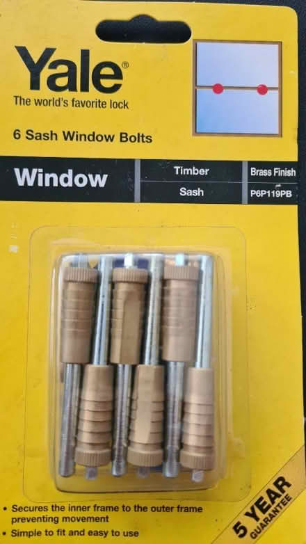 Photo of free Six sash window bolts (Marshalswick AL4) #1