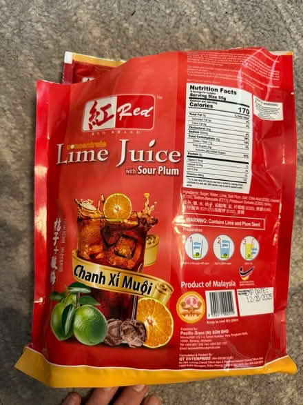 Photo of free Lime juice/sour plum pouches (NW DC — 20011) #2