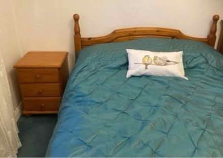 Photo of free Pine double bed with mattress (Bromley Common) #1