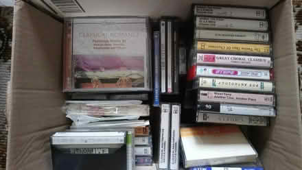 Photo of free Box of Cassette Tapes and CDs (Cross BS26) #1