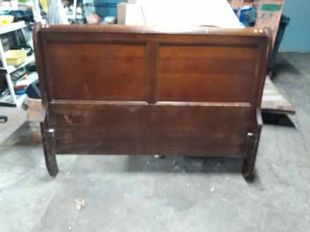 Photo of free Oval wooden table top and headboard (1531 Pine Saint louis) #2