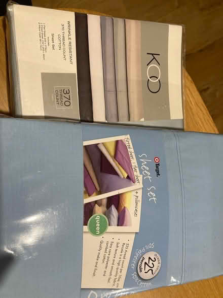 Photo of free 2x queen bed sheet sets (Oyster Bay) #1