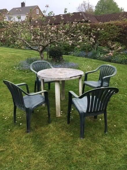Photo of free Garden chairs and table (old) (Roebuck SG2) #1