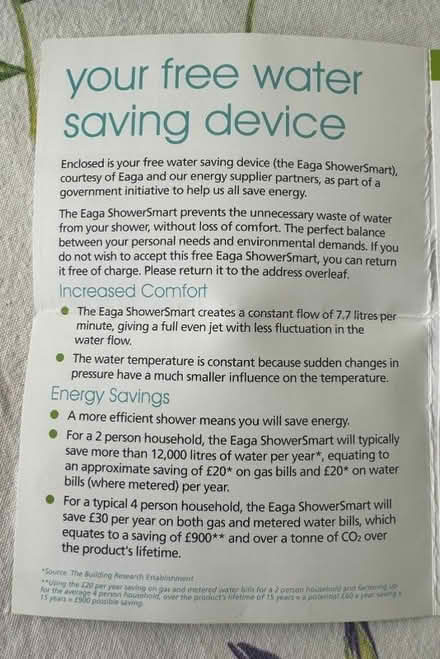 Photo of free Eaga ShowerSmart (Elm Park RM12) #2