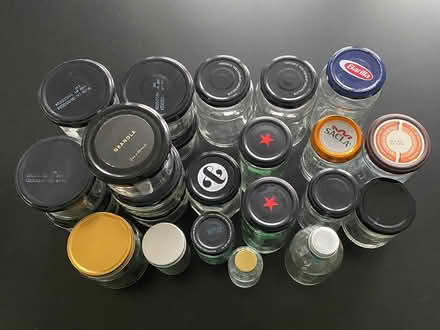 Photo of free 24 lidded glass jars and bottles (SE7) #2