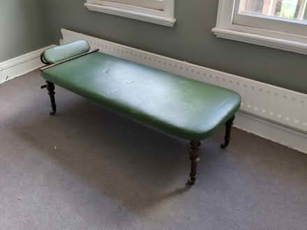 Photo of free Antique green leather therapist bench (Wimbledon Village SW19) #1