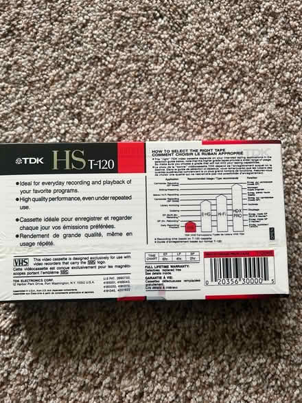 Photo of free (1) TDK T-120HS VHS tape (Pittsford) #2