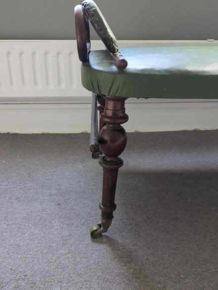 Photo of free Antique green leather therapist bench (Wimbledon Village SW19) #3
