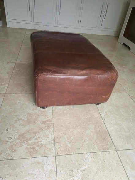 Photo of free Leather poof, foot rest (Dun Laoghaire) #2