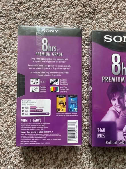 Photo of free (2) SONY T-160VL VHS tapes (Pittsford) #2
