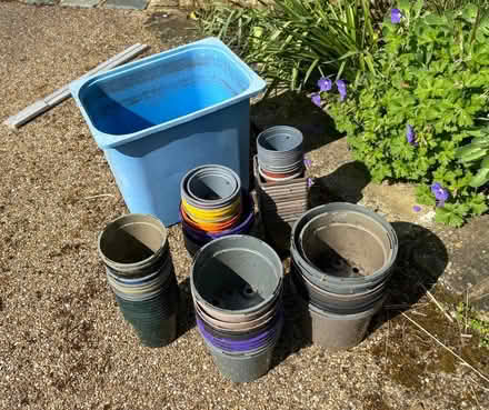 Photo of free Box of assorted plastic plant pots (Horsham RH13) #1